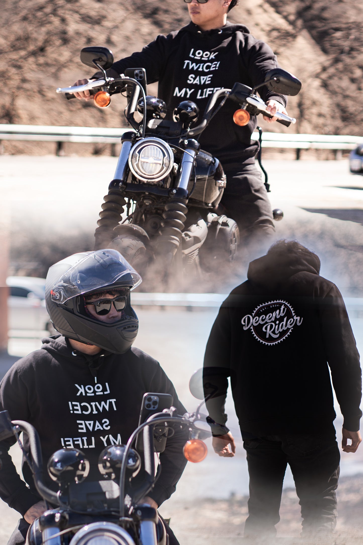 Look Twice Save My Life - Black (Motorcycle Apparel)