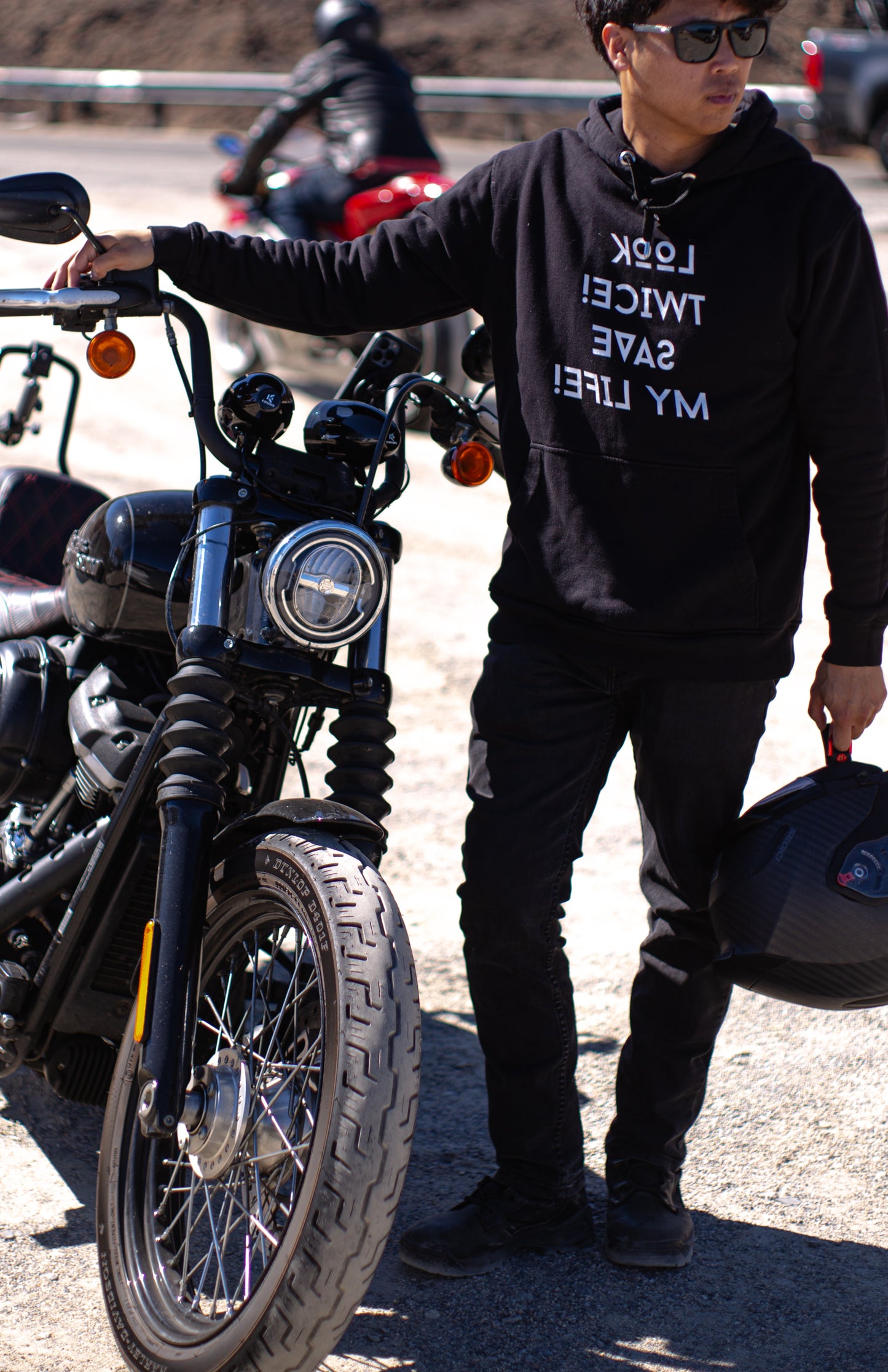 Look Twice Save My Life - Black (Motorcycle Apparel)