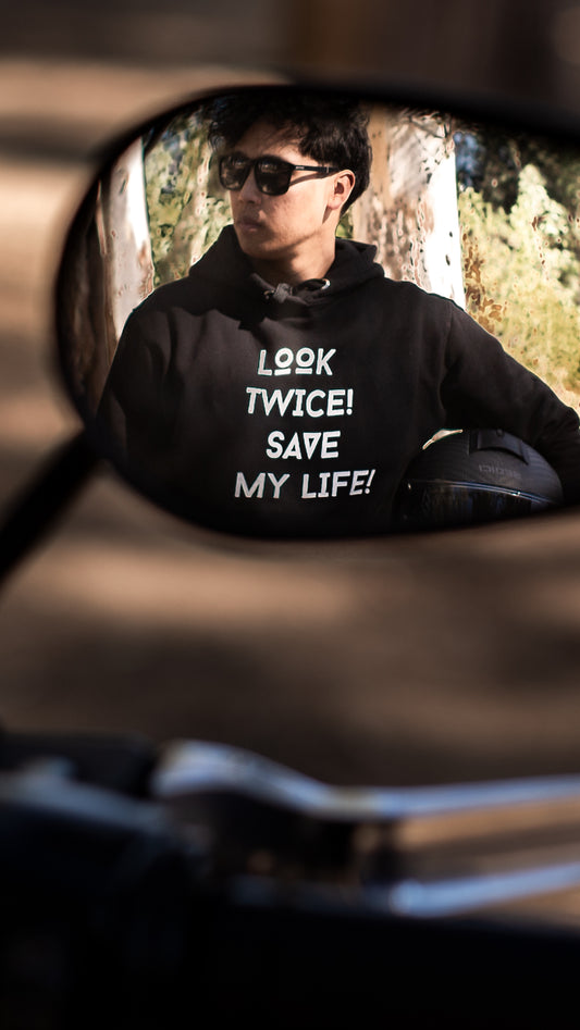 Look Twice Save My Life - Black (Motorcycle Apparel)